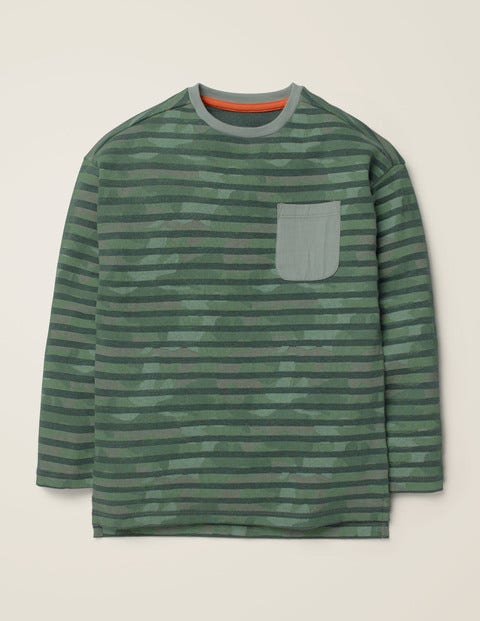 T-Shirt Rayé À Motif Camouflage - Camouflage vert chiné T-Shirt Rayé À Motif Camouflage - Camouflage vert chiné