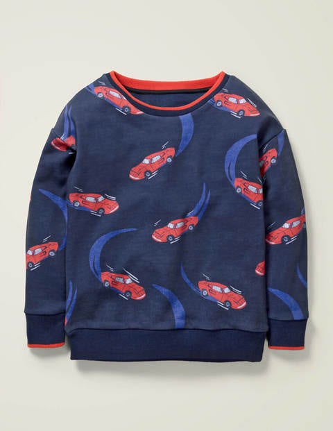 Printed Sweatshirt - College Blue Cars Printed Sweatshirt - College Blue Cars