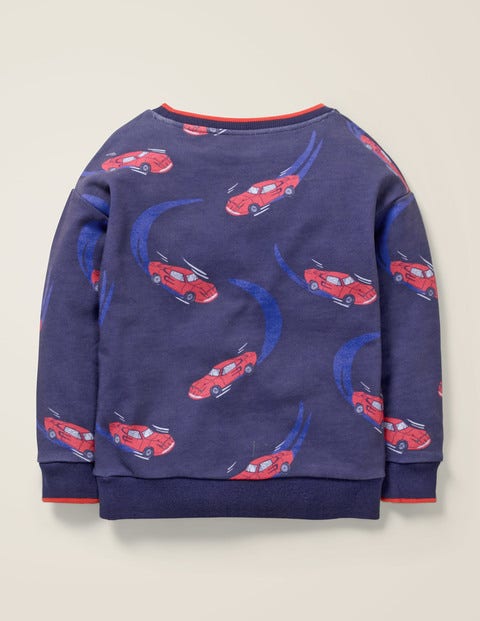 Printed Sweatshirt - College Blue Cars Printed Sweatshirt - College Blue Cars
