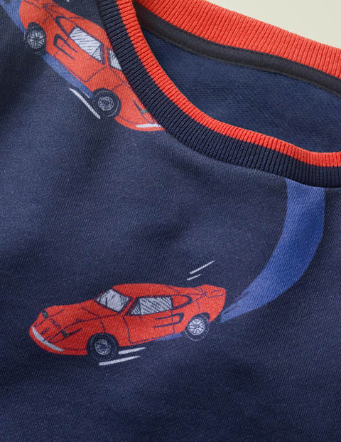 Printed Sweatshirt - College Blue Cars Printed Sweatshirt - College Blue Cars