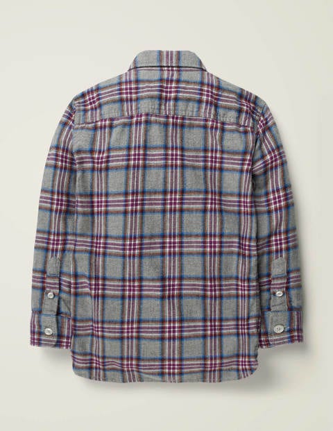 Brushed Check Shirt - Grey Marl/Blackcurrant Purple Brushed Check Shirt - Grey Marl/Blackcurrant Purple