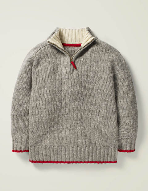 Pull Partiellement Zippé - Gris chiné Pull Partiellement Zippé - Gris chiné