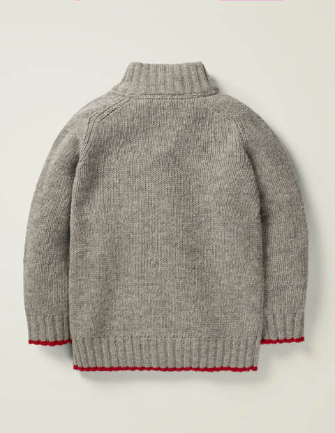 Pull Partiellement Zippé - Gris chiné Pull Partiellement Zippé - Gris chiné