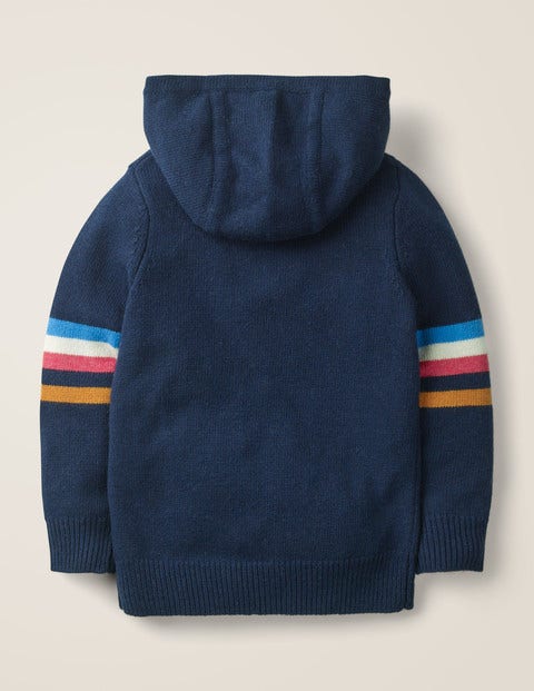 Knitted Hoodie - College Blue/Rainbow Knitted Hoodie - College Blue/Rainbow