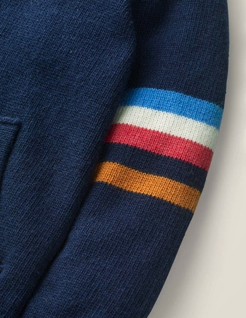 Knitted Hoodie - College Blue/Rainbow Knitted Hoodie - College Blue/Rainbow