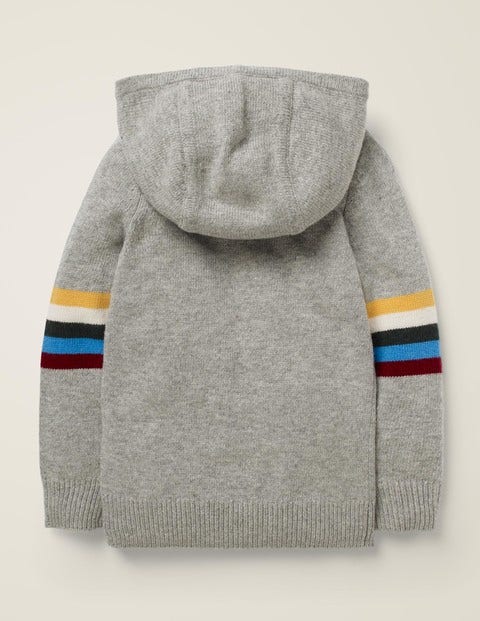 Knitted Hoodie - Grey Marl/Rainbow Knitted Hoodie - Grey Marl/Rainbow