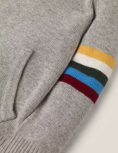 Knitted Hoodie - Grey Marl/Rainbow Knitted Hoodie - Grey Marl/Rainbow