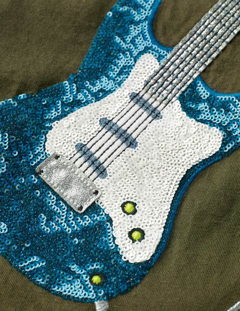 Sequin T-Shirt - Classic Khaki Green Guitar Sequin T-Shirt - Classic Khaki Green Guitar