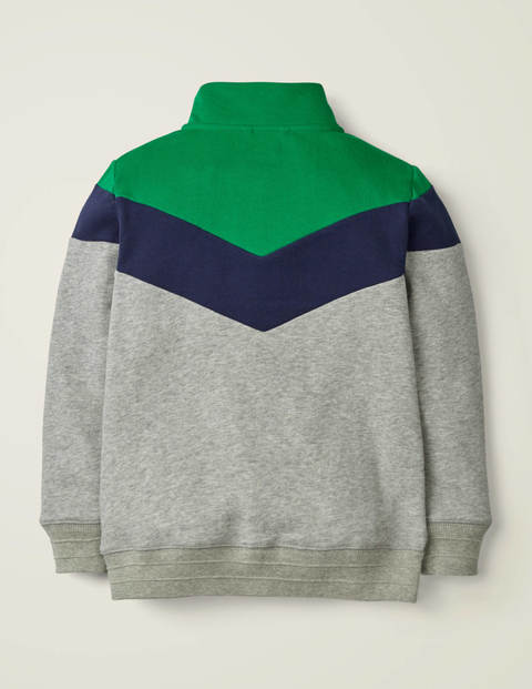 Chevron Zip-Through - Mid Grey Jaspe Chevron Zip-Through - Mid Grey Jaspe