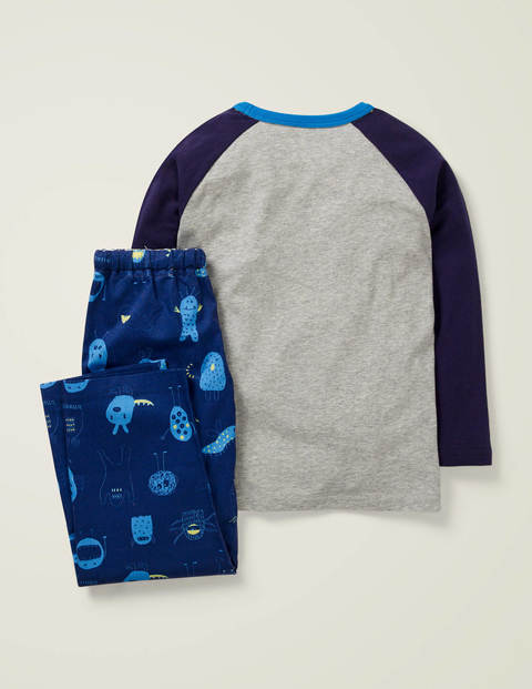 Pyjama Imprimé À Manches Raglan - Monstres bleu universitaire Pyjama Imprimé À Manches Raglan - Monstres bleu universitaire