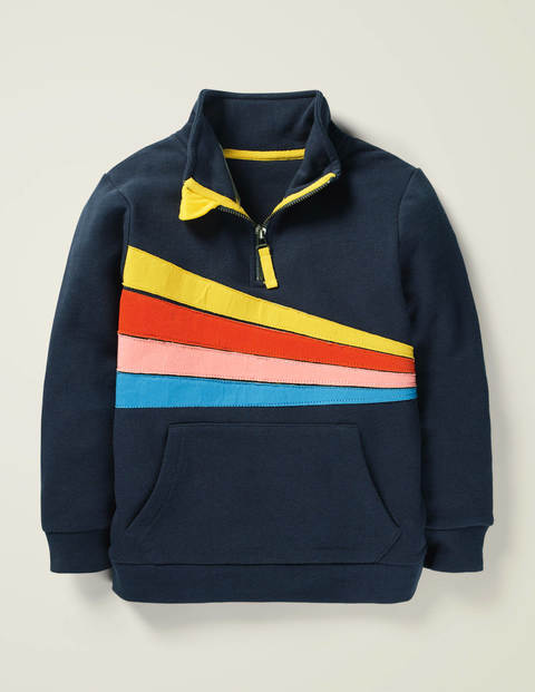Sweatshirt Mit Halbem Reißverschluss - Schwarzblau Sweatshirt Mit Halbem Reißverschluss - Schwarzblau