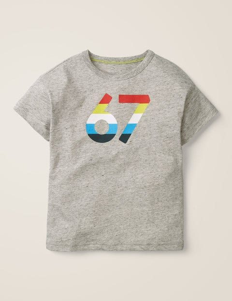 Graphic Print T-Shirt - Grey Marl Graphic Print T-Shirt - Grey Marl