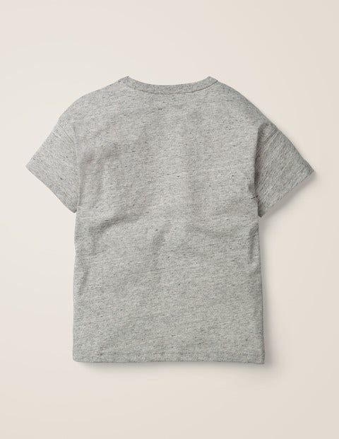 Graphic Print T-Shirt - Grey Marl Graphic Print T-Shirt - Grey Marl
