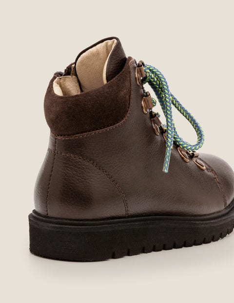 Leather Chunky Boots - Chocolate Leather Chunky Boots - Chocolate