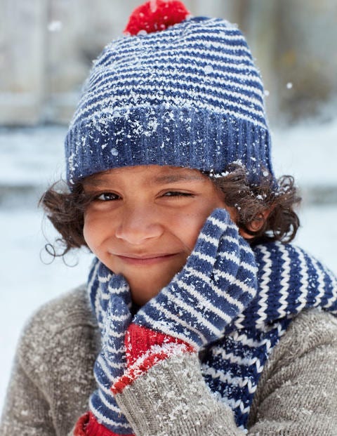 Knitted Scarf - Starboard Blue/Ecru Marl Knitted Scarf - Starboard Blue/Ecru Marl