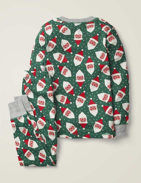 Pyjama Long Cosy - Têtes de Père Noël vert festif Pyjama Long Cosy - Têtes de Père Noël vert festif