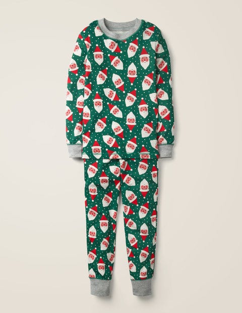 Pyjama Long Cosy - Têtes de Père Noël vert festif Pyjama Long Cosy - Têtes de Père Noël vert festif