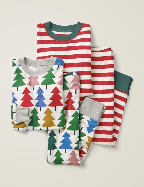 Twin Pack Long Pajamas - Rainbow Christmas Tree Twin Pack Long Pajamas - Rainbow Christmas Tree