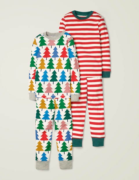 Twin Pack Long Pajamas - Rainbow Christmas Tree Twin Pack Long Pajamas - Rainbow Christmas Tree
