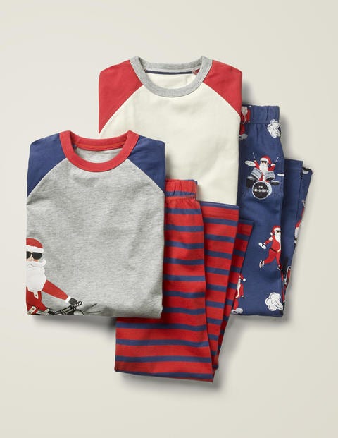 Deux Pyjamas Festifs - Père Noël bleu tribord Deux Pyjamas Festifs - Père Noël bleu tribord