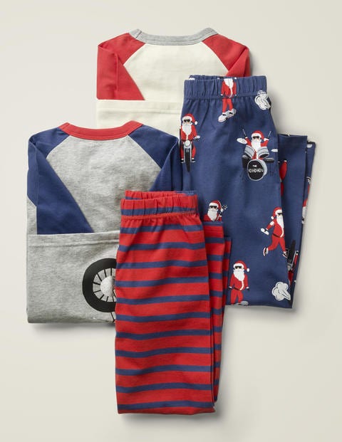 Deux Pyjamas Festifs - Père Noël bleu tribord Deux Pyjamas Festifs - Père Noël bleu tribord