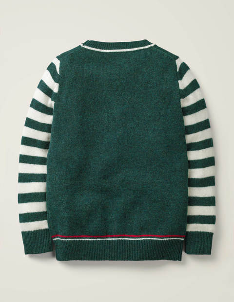 Pull Col Rond Festif - Père Noël vert tilleul Pull Col Rond Festif - Père Noël vert tilleul