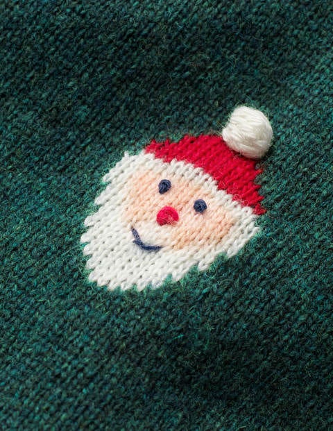 Pull Col Rond Festif - Père Noël vert tilleul Pull Col Rond Festif - Père Noël vert tilleul