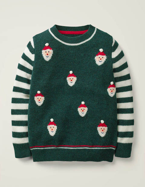 Pull Col Rond Festif - Père Noël vert tilleul Pull Col Rond Festif - Père Noël vert tilleul
