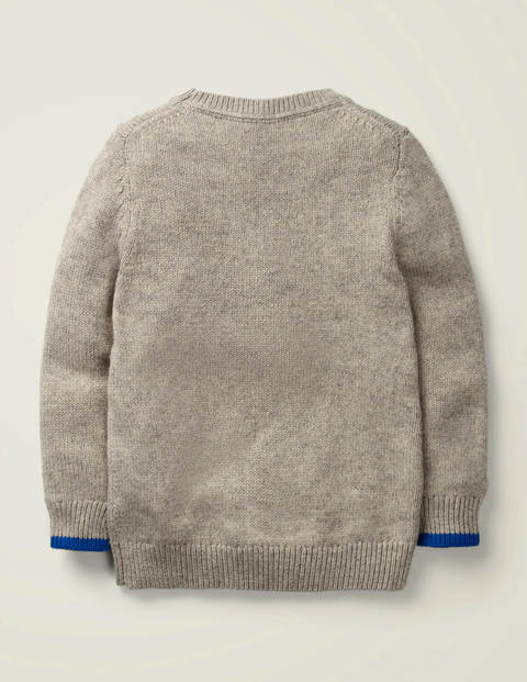 Pull Motif Jacquard Festif - Motif jacquard gris chiné Pull Motif Jacquard Festif - Motif jacquard gris chiné