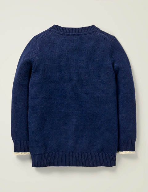 Pull Motif Jacquard Festif - Ours polaires bleu universitaire Pull Motif Jacquard Festif - Ours polaires bleu universitaire