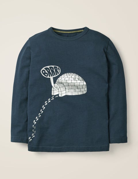 Festive Printed T-shirt - Stormy Blue Igloo Festive Printed T-shirt - Stormy Blue Igloo