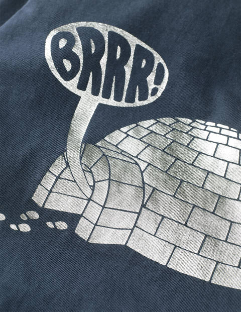 Festive Printed T-shirt - Stormy Blue Igloo Festive Printed T-shirt - Stormy Blue Igloo