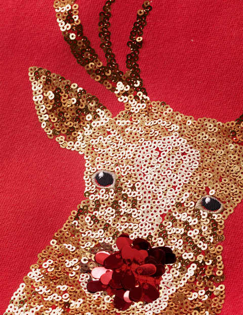 Festliches Pailletten-Sweatshirt - Paprikarot, Rudolph Festliches Pailletten-Sweatshirt - Paprikarot, Rudolph