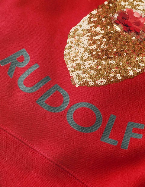 Festliches Pailletten-Sweatshirt - Paprikarot, Rudolph Festliches Pailletten-Sweatshirt - Paprikarot, Rudolph