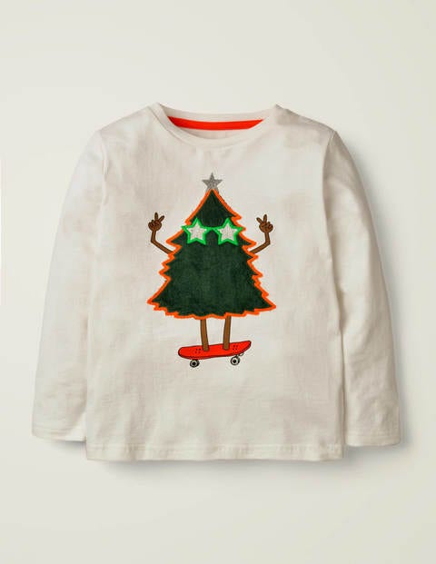 Fluffy Festive T-Shirt - Ivory Tree Fluffy Festive T-Shirt - Ivory Tree