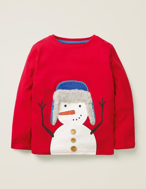 Fluffy Festive T-Shirt - Poppadew Red Snowman Fluffy Festive T-Shirt - Poppadew Red Snowman