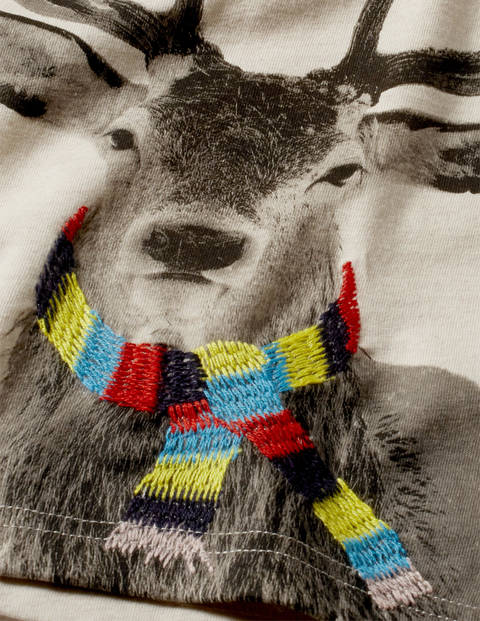 Festive Photographic T-Shirt - Oatmeal Marl Deer Festive Photographic T-Shirt - Oatmeal Marl Deer
