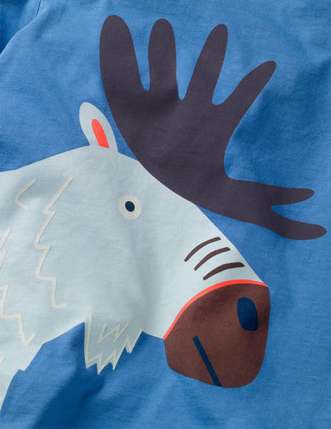 T-Shirt À Motif Animal Vif - Élan bleu élisabéthain T-Shirt À Motif Animal Vif - Élan bleu élisabéthain