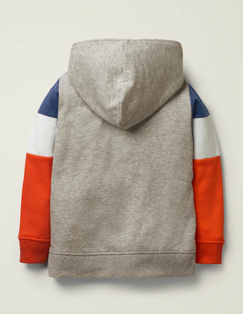 Bequemer Hoodie Mit Blockfarben - Grau Meliert Bequemer Hoodie Mit Blockfarben - Grau Meliert