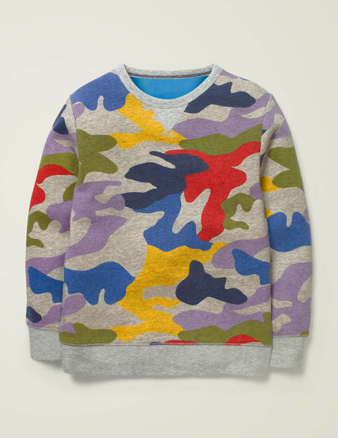 Bequemes Sweatshirt - Mittelgrau, Jaspiert/Camouflage Bequemes Sweatshirt - Mittelgrau, Jaspiert/Camouflage