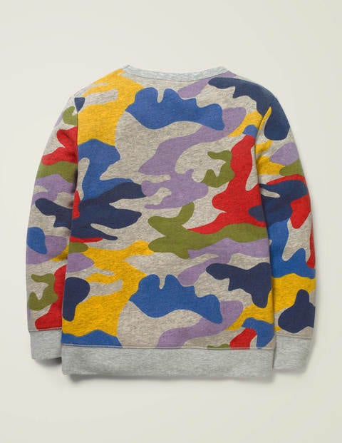 Bequemes Sweatshirt - Mittelgrau, Jaspiert/Camouflage Bequemes Sweatshirt - Mittelgrau, Jaspiert/Camouflage