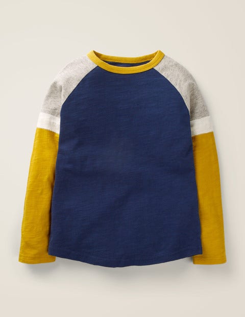 Sporty Raglan T-Shirt - College Navy/Tuscan Sun Yellow Sporty Raglan T-Shirt - College Navy/Tuscan Sun Yellow