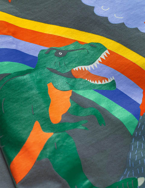 T-Shirt mit Abenteuermotiv - Rauchgrau, Dinosaurier T-Shirt mit Abenteuermotiv - Rauchgrau, Dinosaurier