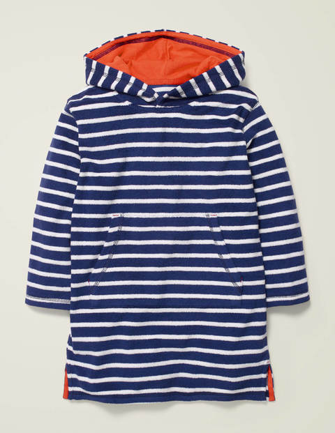 Frottee-Kapuzenponcho - Schuluniform-Navy/Weiß Frottee-Kapuzenponcho - Schuluniform-Navy/Weiß