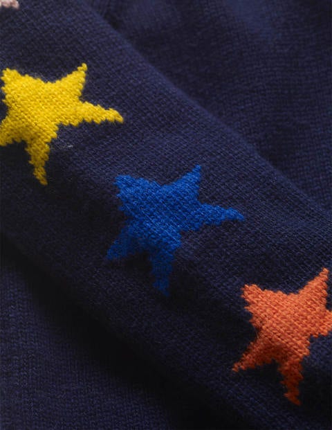 Sweat À Capuche En Maille À Motif Étoile - Étoiles bleu marine universitaire Sweat À Capuche En Maille À Motif Étoile - Étoiles bleu marine universitaire