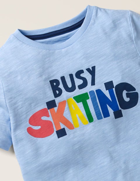 Oberteil Mit Motiv - Babyblau, Busy Skating Oberteil Mit Motiv - Babyblau, Busy Skating