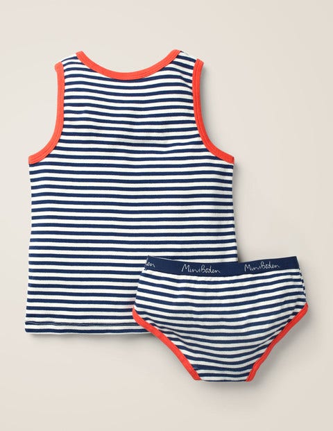 Set Aus Unterhemd Und Slips - Dunkelblau/Naturweiß Set Aus Unterhemd Und Slips - Dunkelblau/Naturweiß
