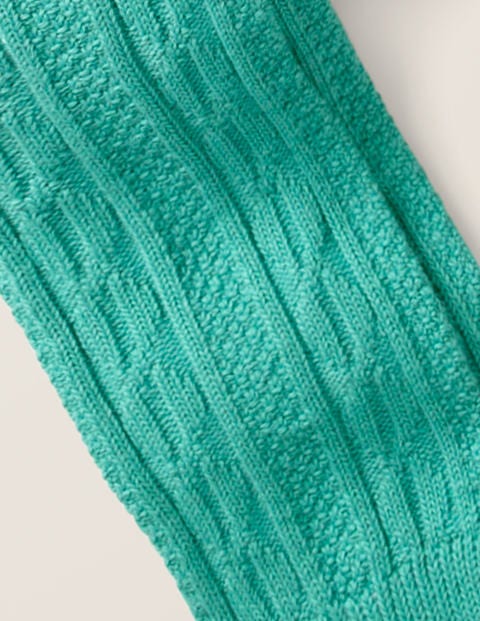 Cable Footless Tights - Soft Lilypad Green Cable Footless Tights - Soft Lilypad Green