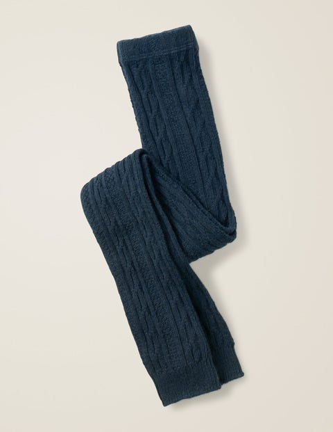 Cable Footless Tights - College Navy Cable Footless Tights - College Navy