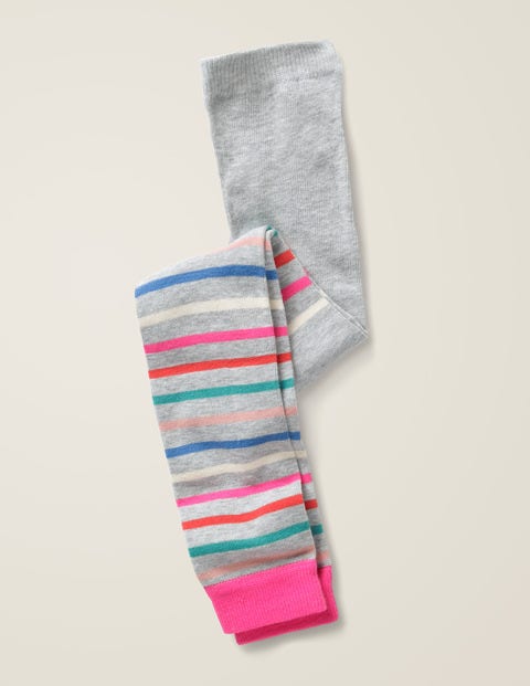 Patterned Footless Tights - Grey Marl Multi Stripe Patterned Footless Tights - Grey Marl Multi Stripe